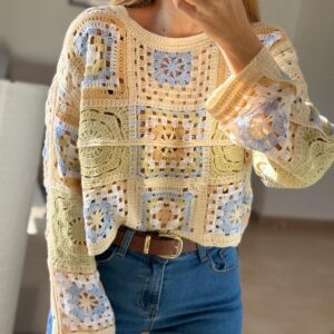 blusa estmapada crochet ganchillo