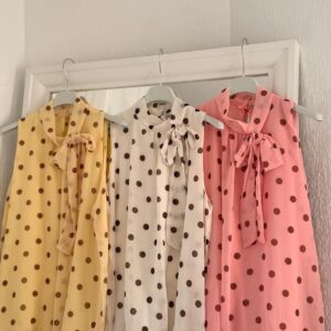 Home blusa de gasa lunares con lazada