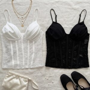 top lencero de encaje con copas