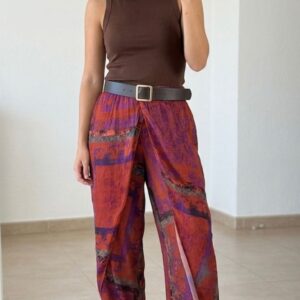 pantalón estampado paisley teja