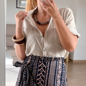Home camisa básica 100% algodón crema