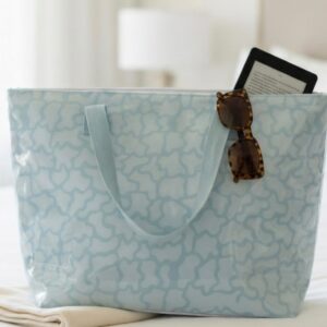 Home bolso de gran capacidad de vinilo print azul