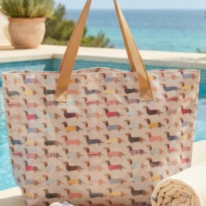 Home bolso de gran capacidad de vinilo estampado perritos salchicha
