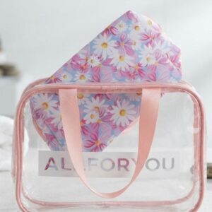 Home neceser de vinilo transparente con bolsita estampada floral