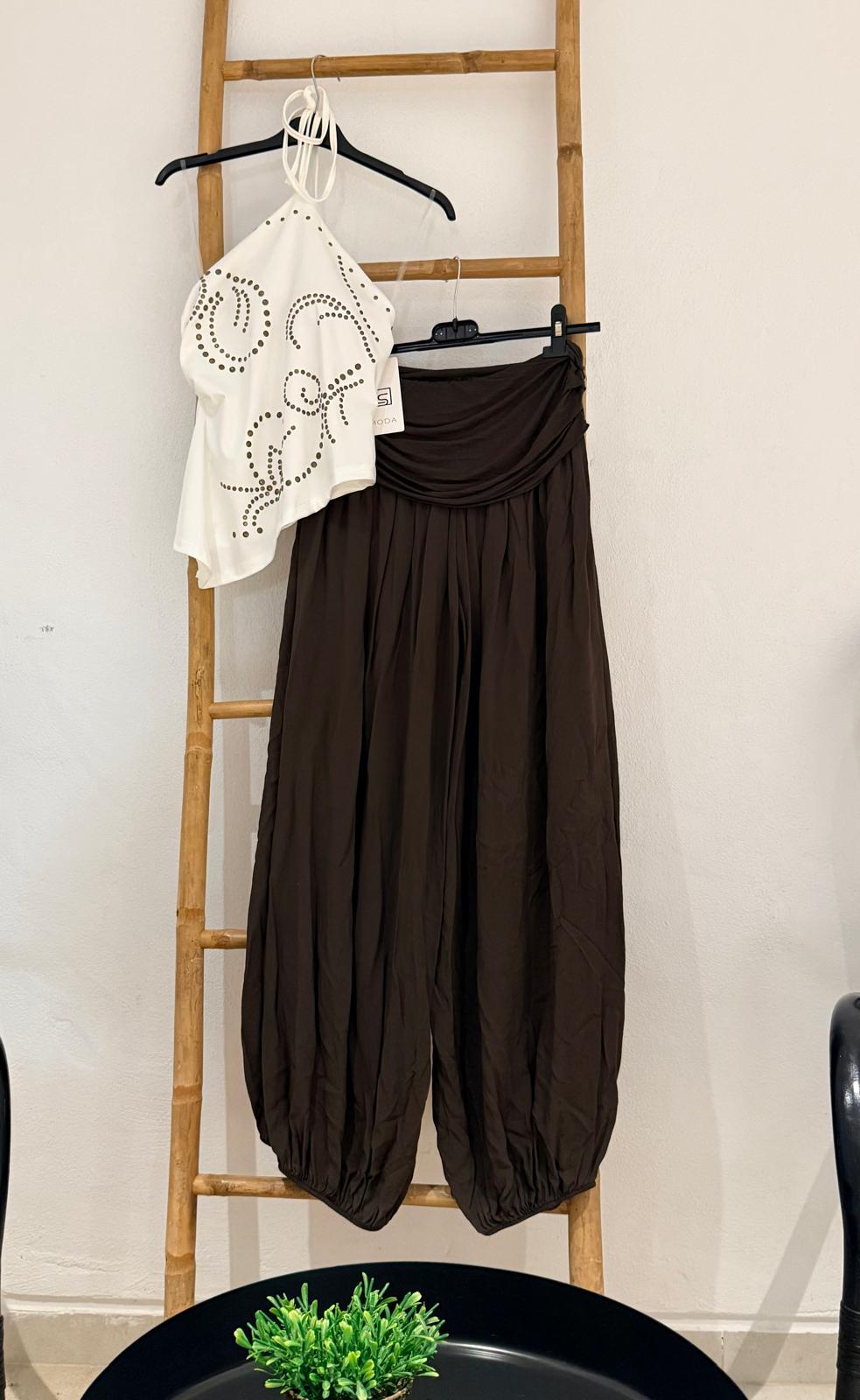 pantalón bombacho marrón estilo boho pantalón bombacho marrón estilo boho