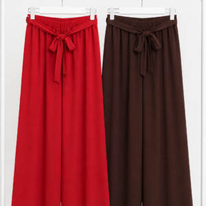 pantalón largo fluido de gasa con lazada
