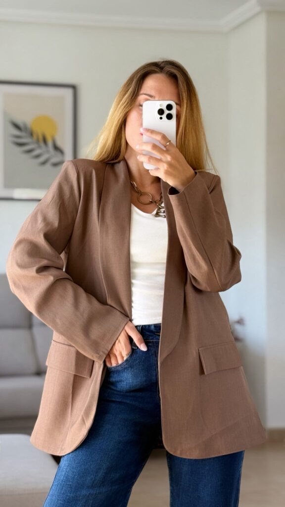 Home blazer oversize marrón