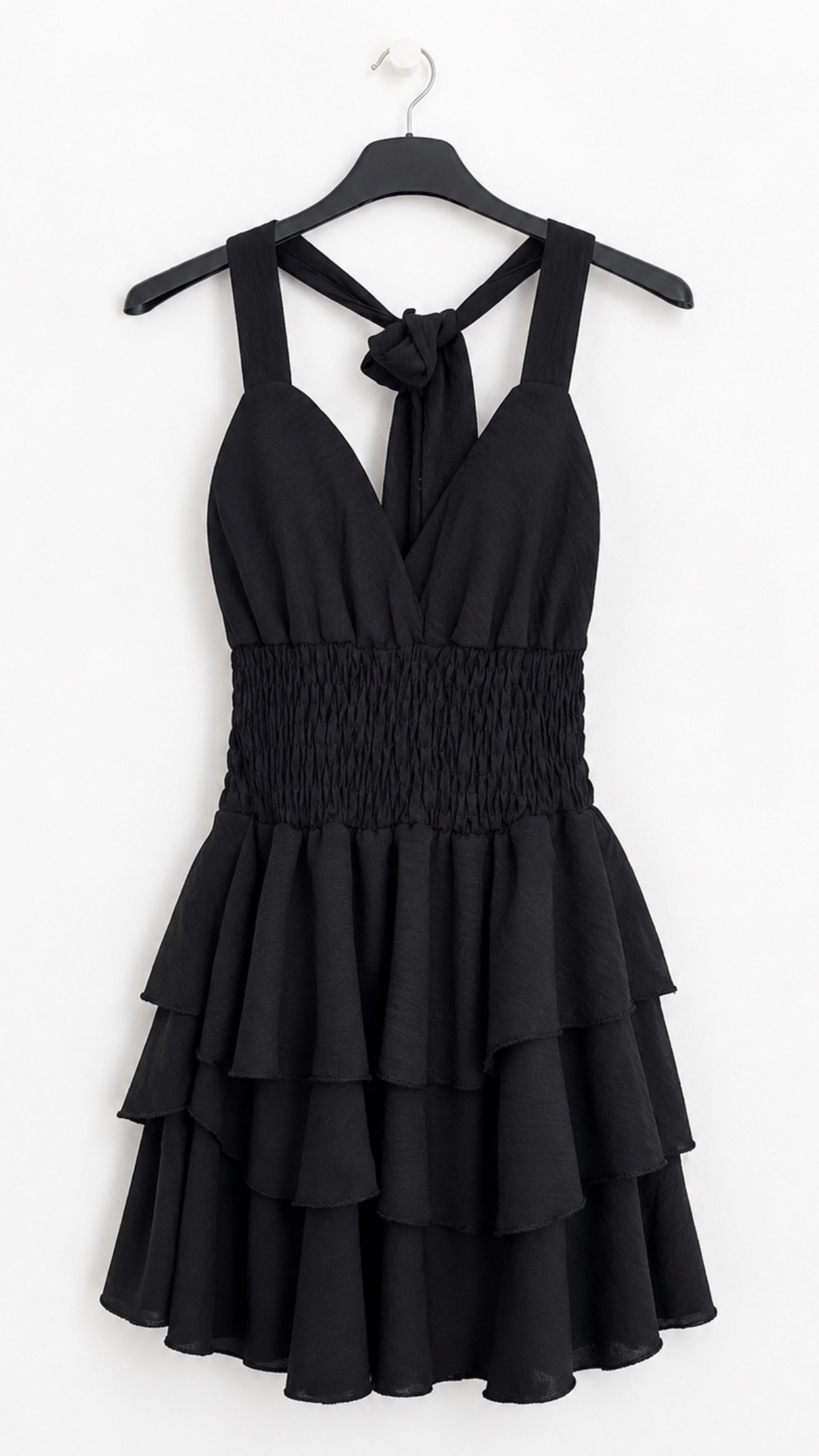 vestido corto negro con volantes vestido corto negro con volantes