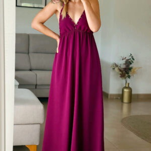 vestido largo buganvilla con tachuelas
