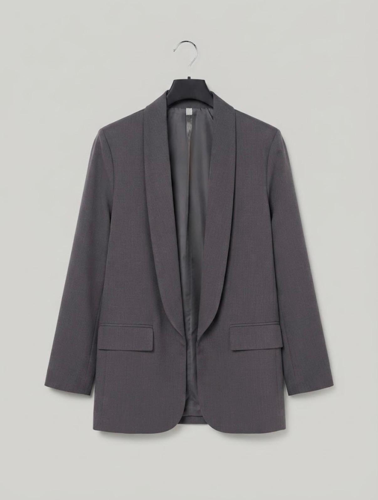 blazer gris oversize de corte amplio blazer gris oversize de corte amplio